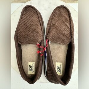 Dearfoams Men's Brown Wool Memory Foam No Sweat Slippers - NEW Tag Sz Small 7-8